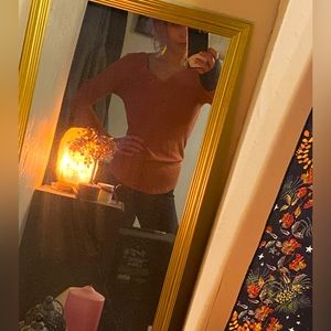 Burnt Orange Henley Shirt, Bella ALT size small